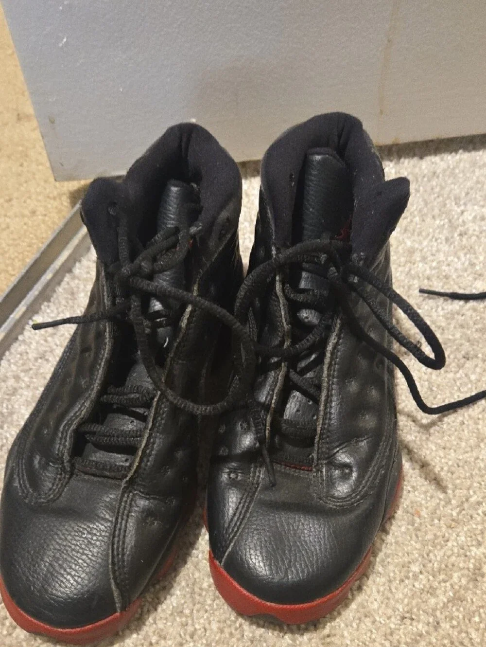 Jordan Men's Black Sneakers with Red Accents